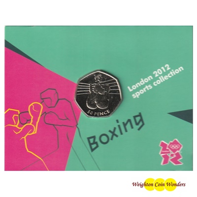 2011 BU 50p Coin (Card) - London 2012 - Boxing